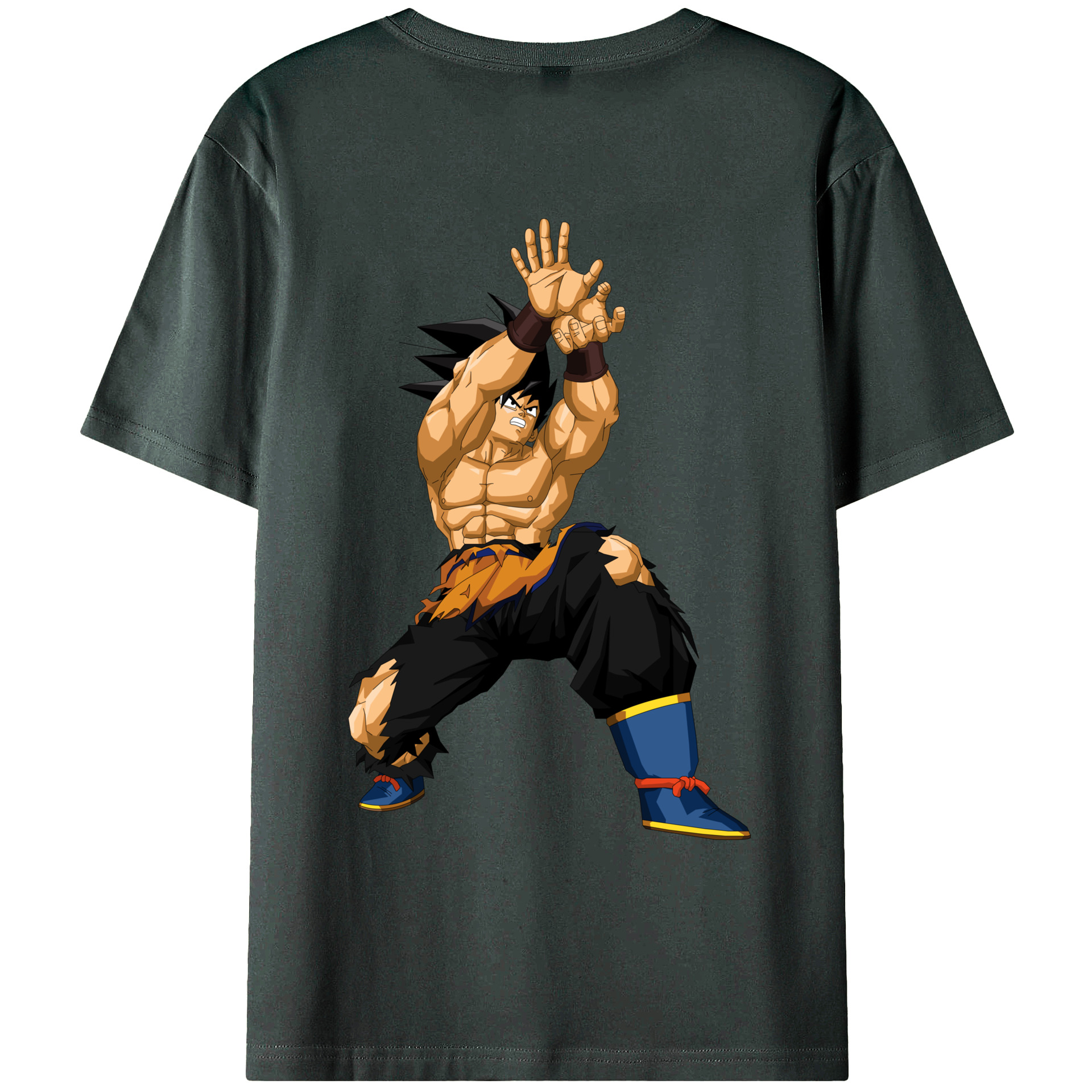 （画像用） ドラゴンボール 孫悟空（そん ごくう）Son Goku カカロット DRAGON BALL Kakarotto 綿100％ メンズ半袖Tシャツ（バックプリント） 通気性